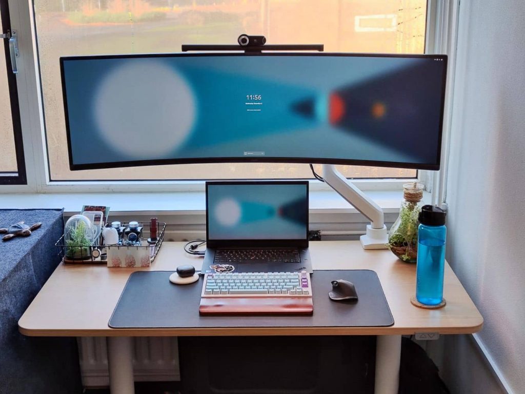 monitor arm setup